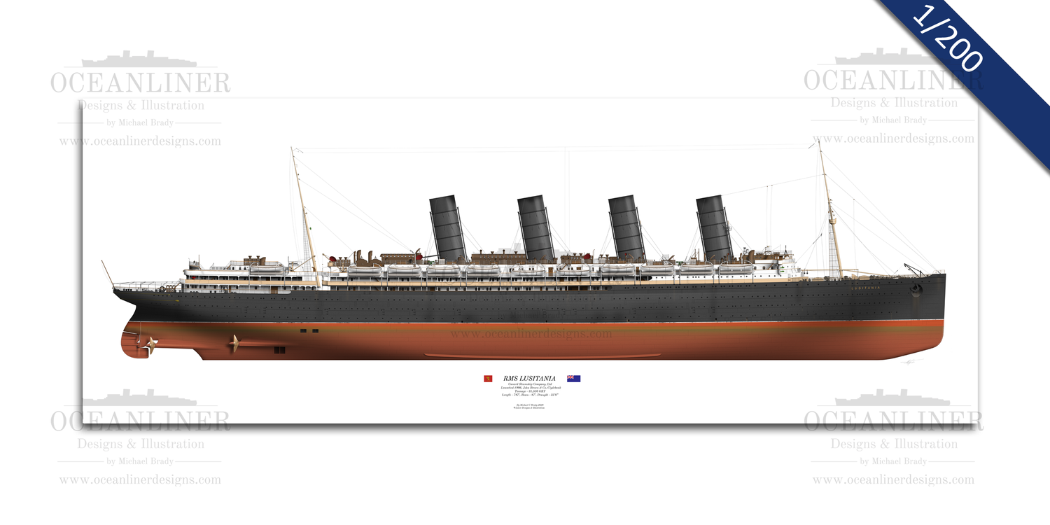 1/200 and 1/350 Scale - RMS Lusitania 1915 — Ships Illustrated